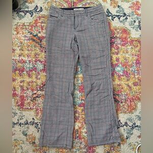 Tommy Hilfiger Plaid Boot Cut Pants - Gray and Black